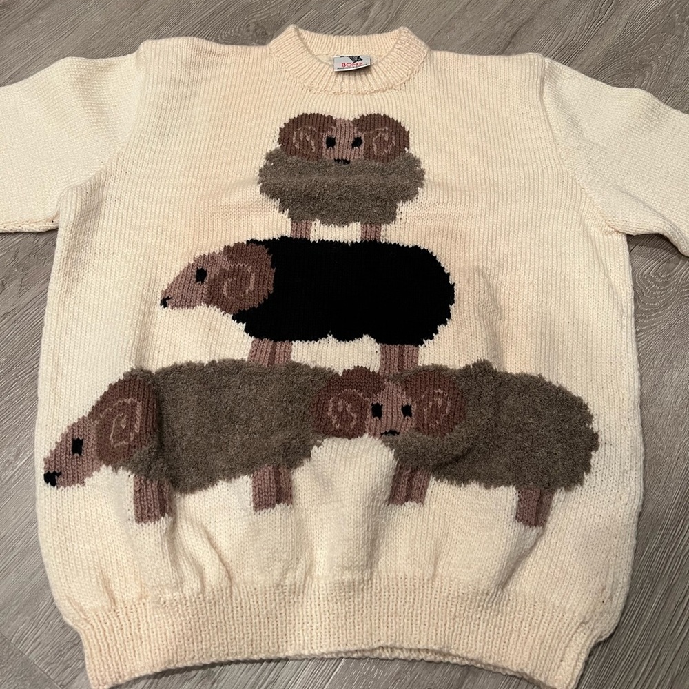 BONZ Australia Hand Knitted Black Sheep Sweater Wool